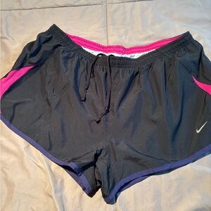 Nike Black and Pink Athletic Shorts Lightweight Moisture-Wicking